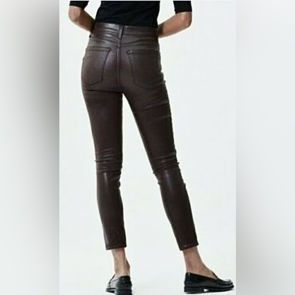 Citizens of Humanity Olivia Leatherette Jeans Cotton Coated in Raisin Size 24